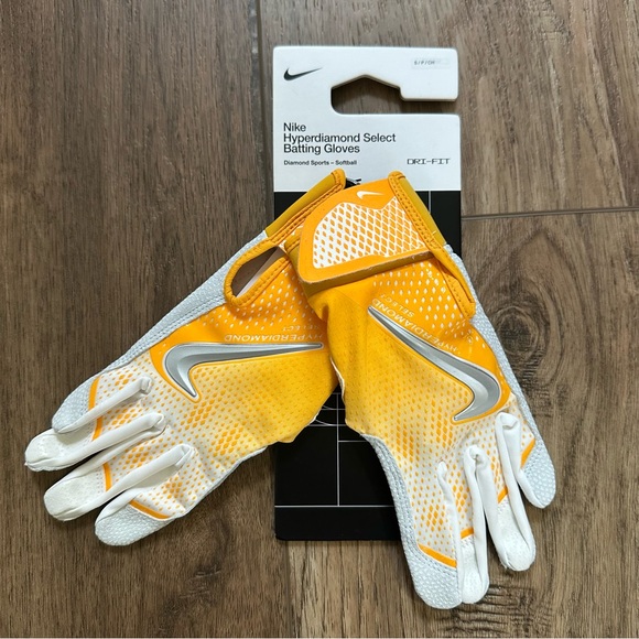 Nike Other - NWT! Nike Women’s Softball Batting Gloves, Hyperdiamond Select, Yellow, Small